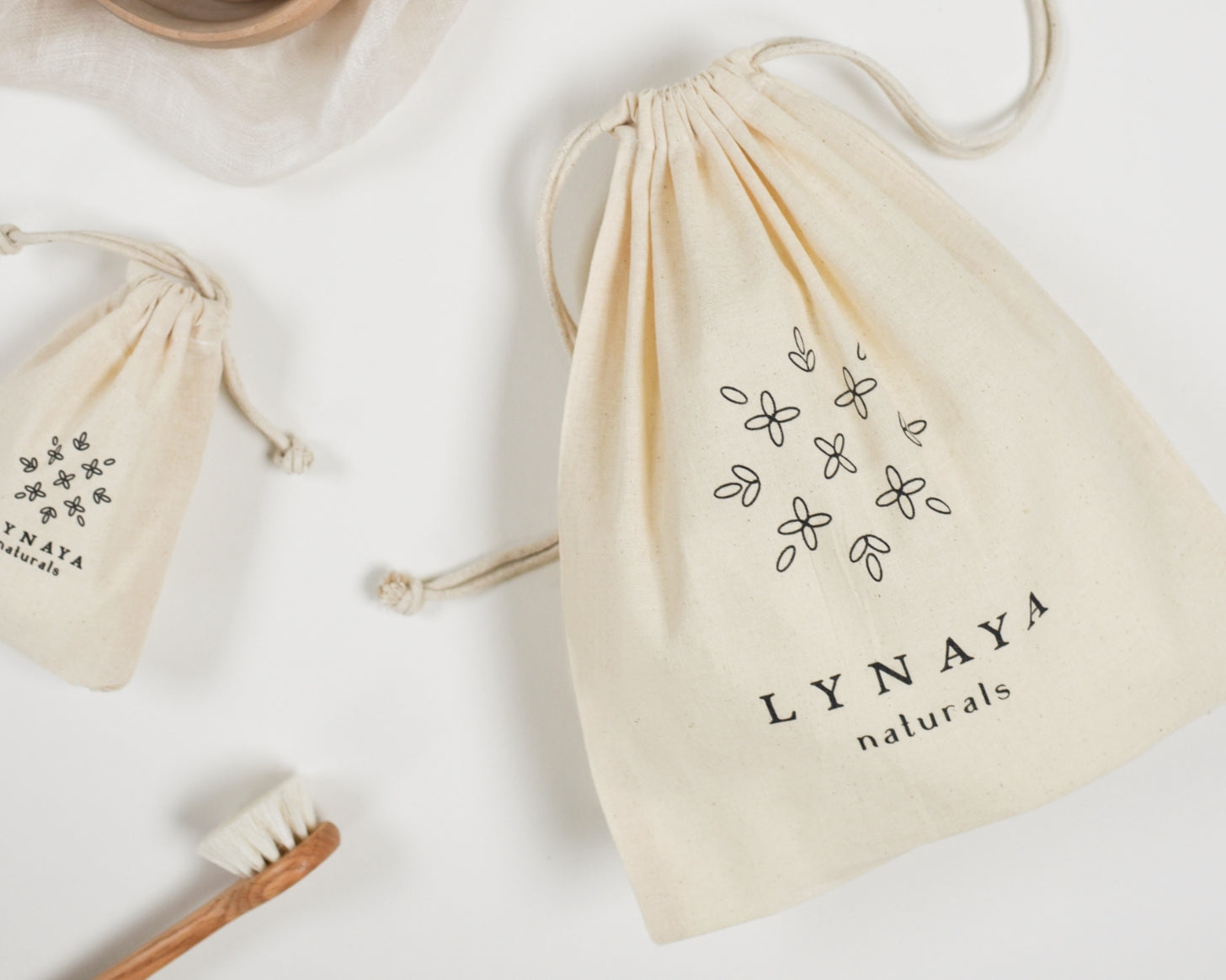 Pochon cadeau petite taille en coton organique – Lynaya naturals